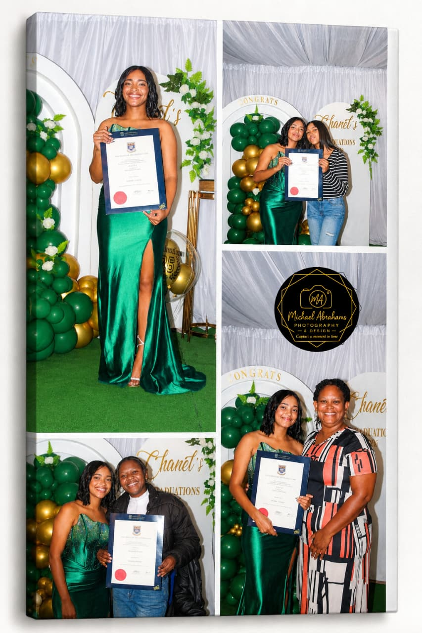 A3 canvas product example featuring a graduation celebration